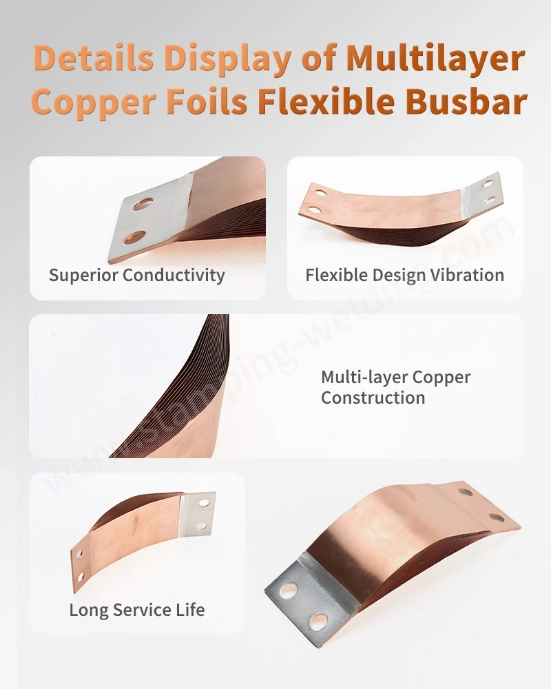 Diffusion welded 0.1mm copper foil stack for high current electrolyzer busbar Diffusion welded 0.1mm copper foil stack for high current electrolyzer busbar